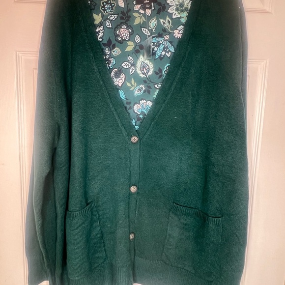 Jason Wu Hunter Green again Sweater Flora Print - Picture 4 of 12